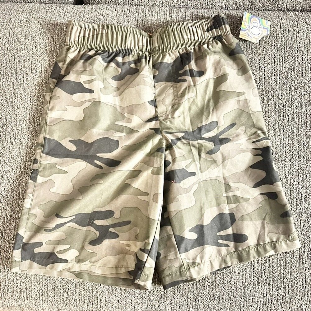 Ocean Pacific Camouflage Green Youth Swim Trunks Cotton Size Large